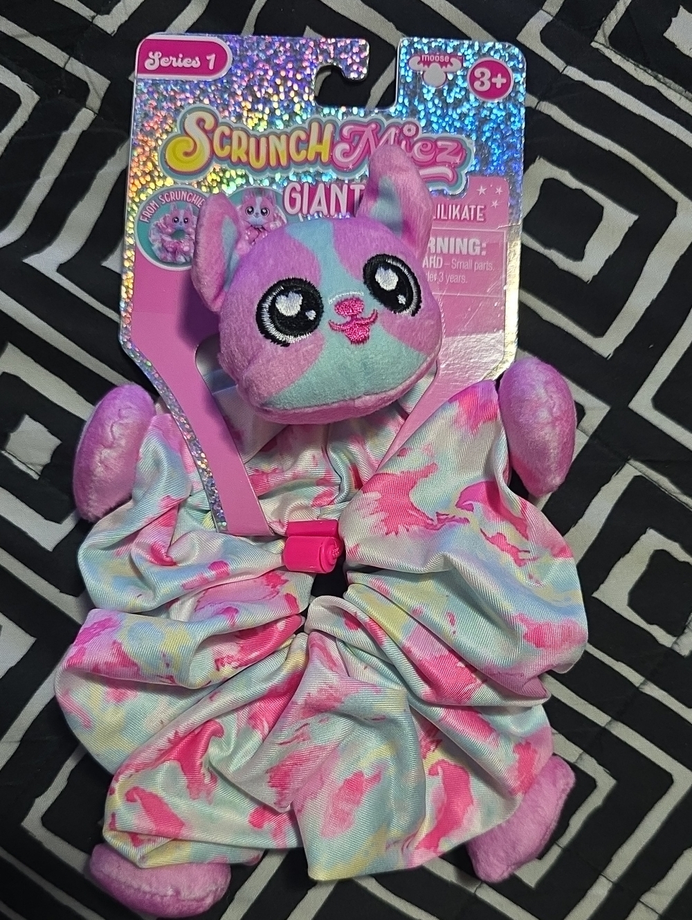 Giant Plush Scrunchie Pet - Pink & Light Blue